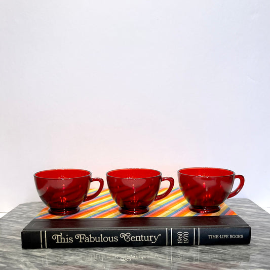 Anchor Hocking Royal Ruby Red Tea/Coffee Cups (set of 3)